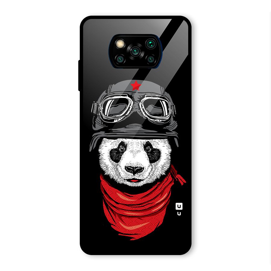 Cool Panda Soldier Art Glass Back Case for Poco X3 Pro