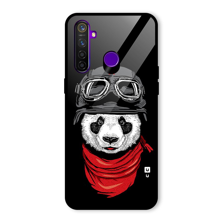 Cool Panda Soldier Art Glass Back Case for Realme 5 Pro
