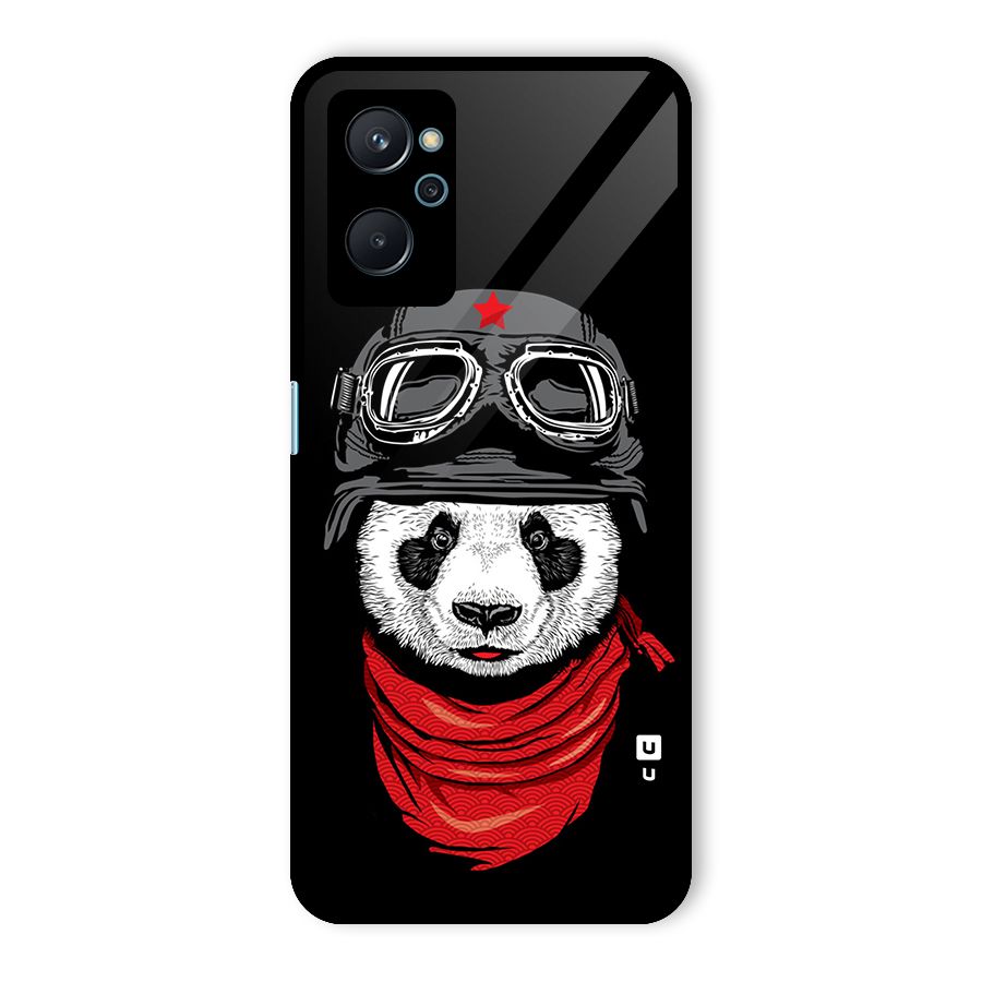 Cool Panda Soldier Art Glass Back Case for Realme 9i