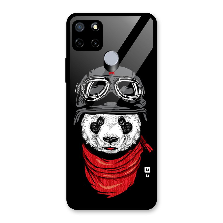 Cool Panda Soldier Art Glass Back Case for Realme C12