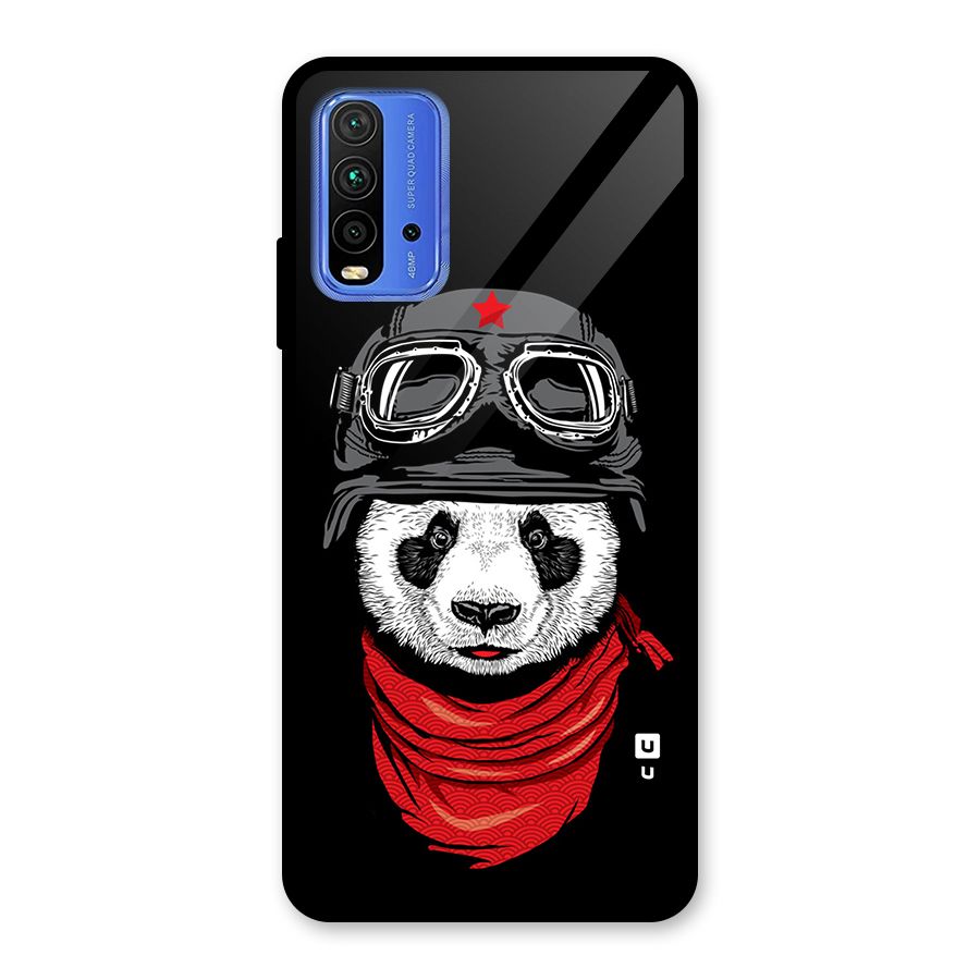 Cool Panda Soldier Art Glass Back Case for Redmi 9 Power