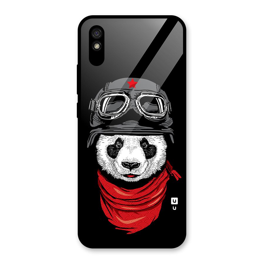 Cool Panda Soldier Art Glass Back Case for Redmi 9i