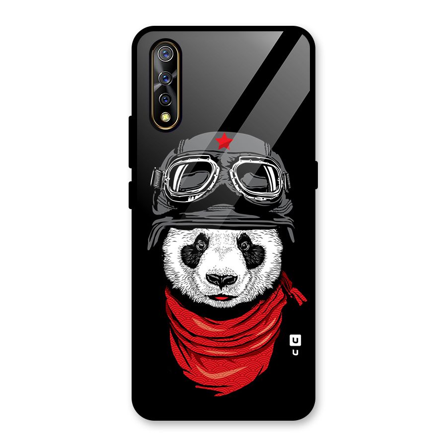 Cool Panda Soldier Art Glass Back Case for Vivo S1