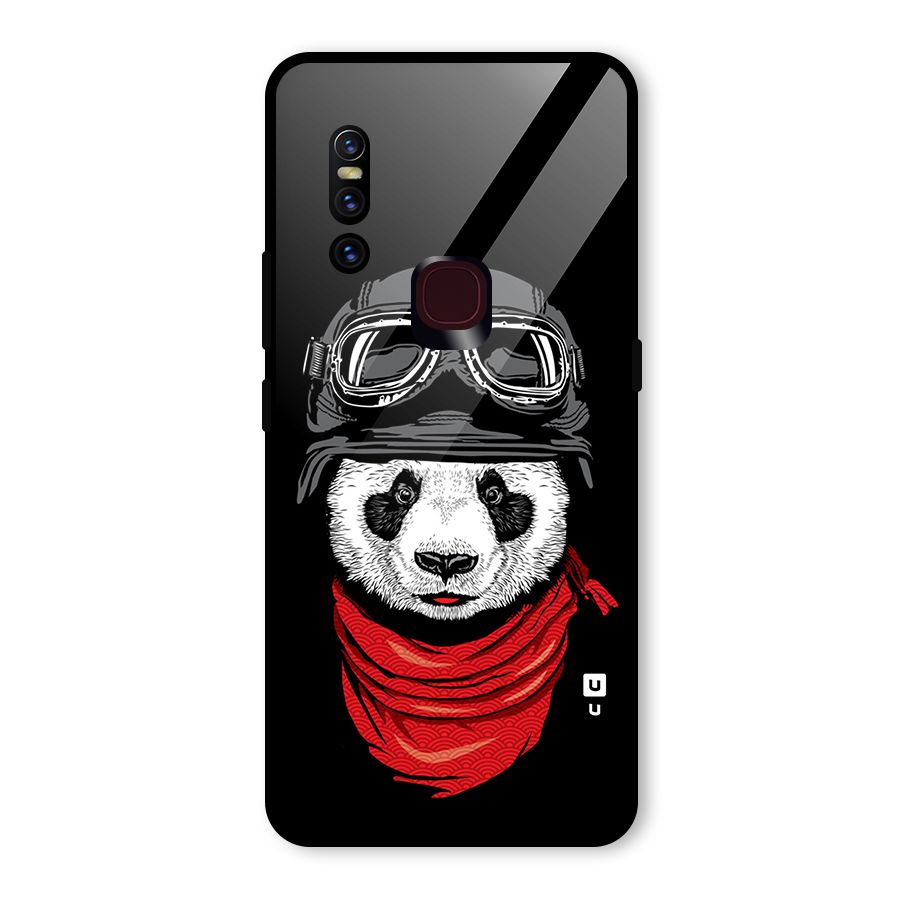 Cool Panda Soldier Art Glass Back Case for Vivo V15