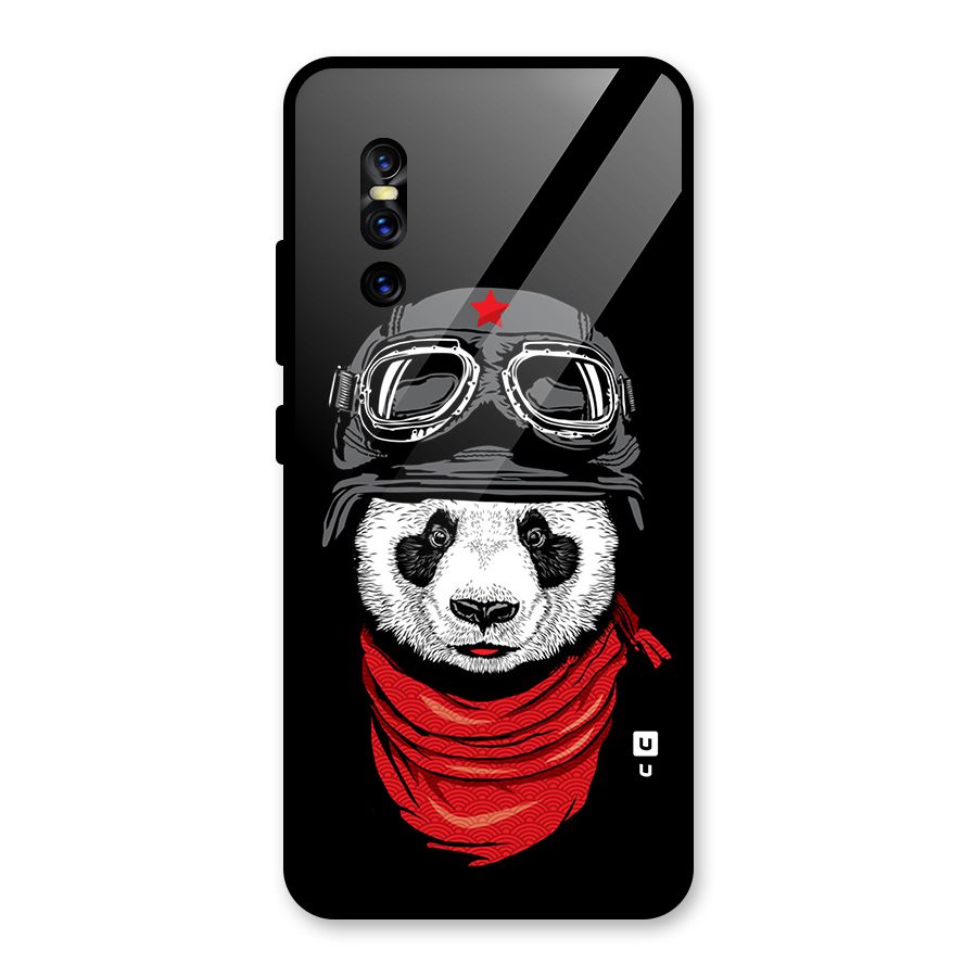 Cool Panda Soldier Art Glass Back Case for Vivo V15 Pro