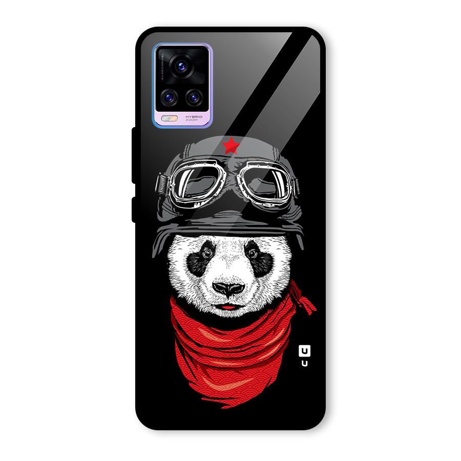 Cool Panda Soldier Art Glass Back Case for Vivo V20 Pro
