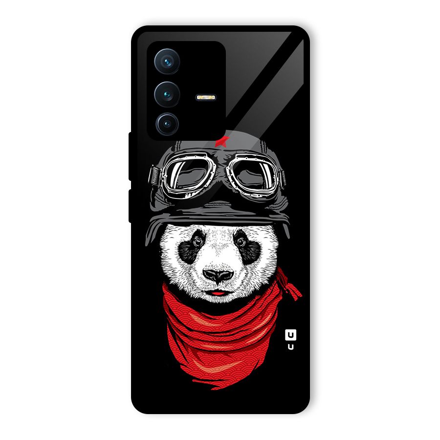 Cool Panda Soldier Art Glass Back Case for Vivo V23 Pro
