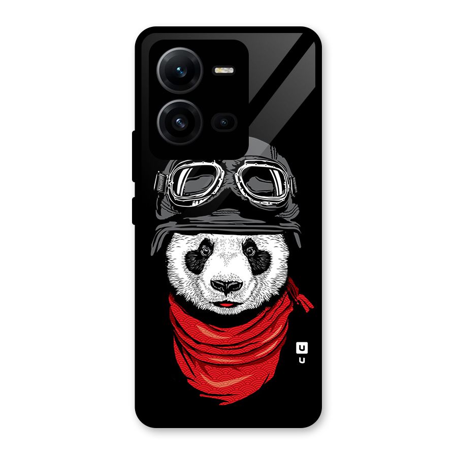 Cool Panda Soldier Art Glass Back Case for Vivo V25