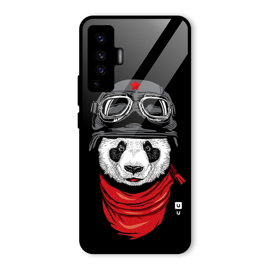 Cool Panda Soldier Art Glass Back Case for Vivo X50