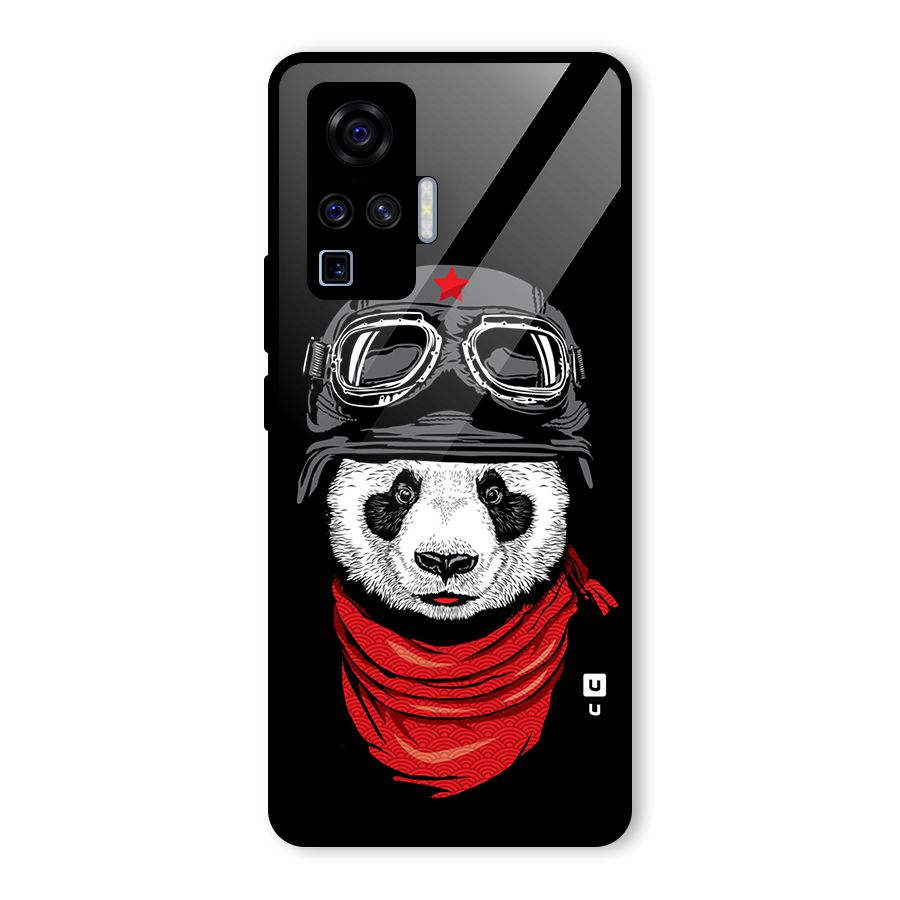 Cool Panda Soldier Art Glass Back Case for Vivo X50 Pro