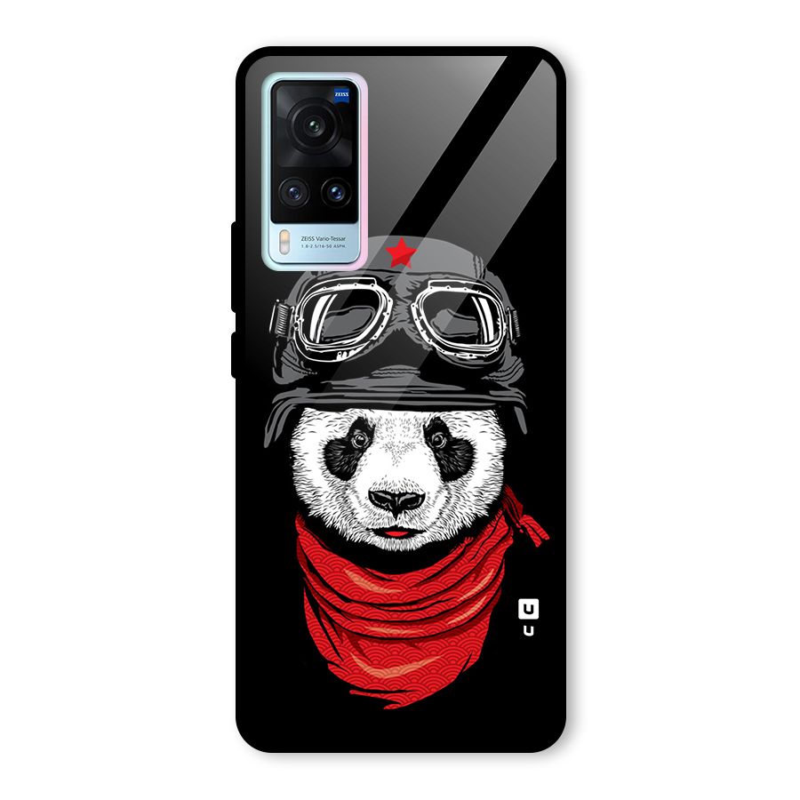 Cool Panda Soldier Art Glass Back Case for Vivo X60