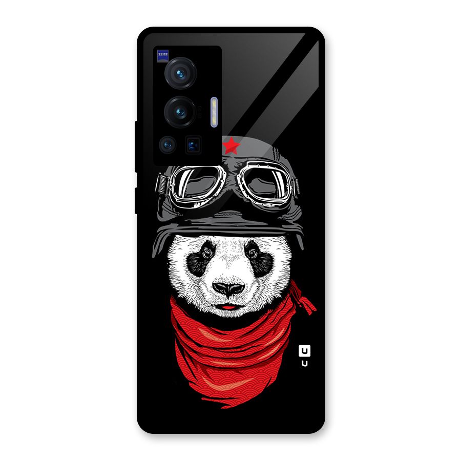 Cool Panda Soldier Art Glass Back Case for Vivo X70 Pro