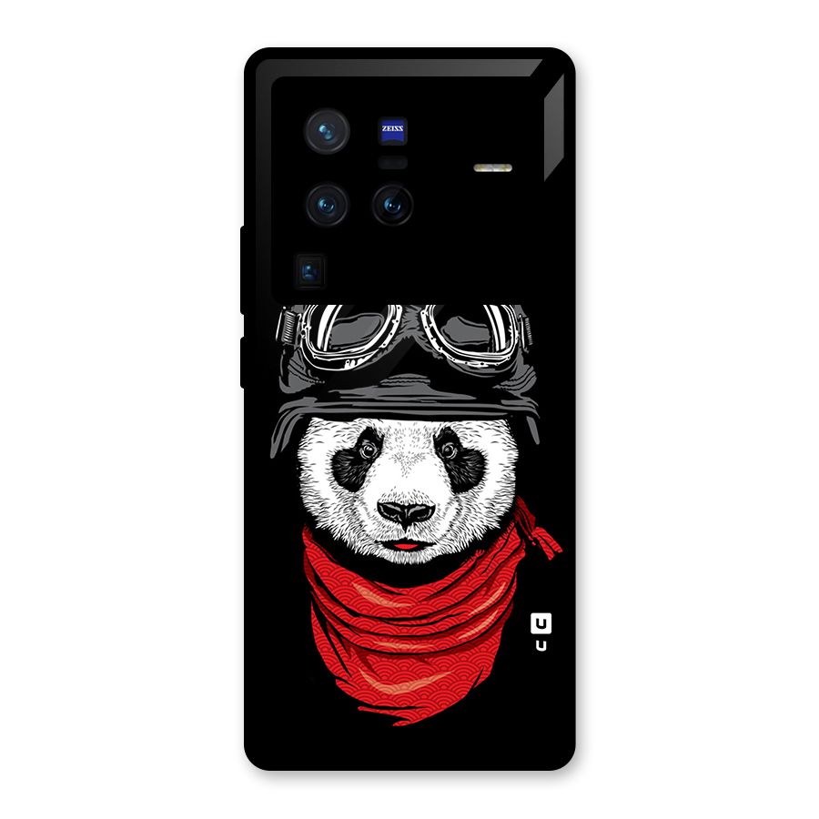 Cool Panda Soldier Art Glass Back Case for Vivo X80 Pro