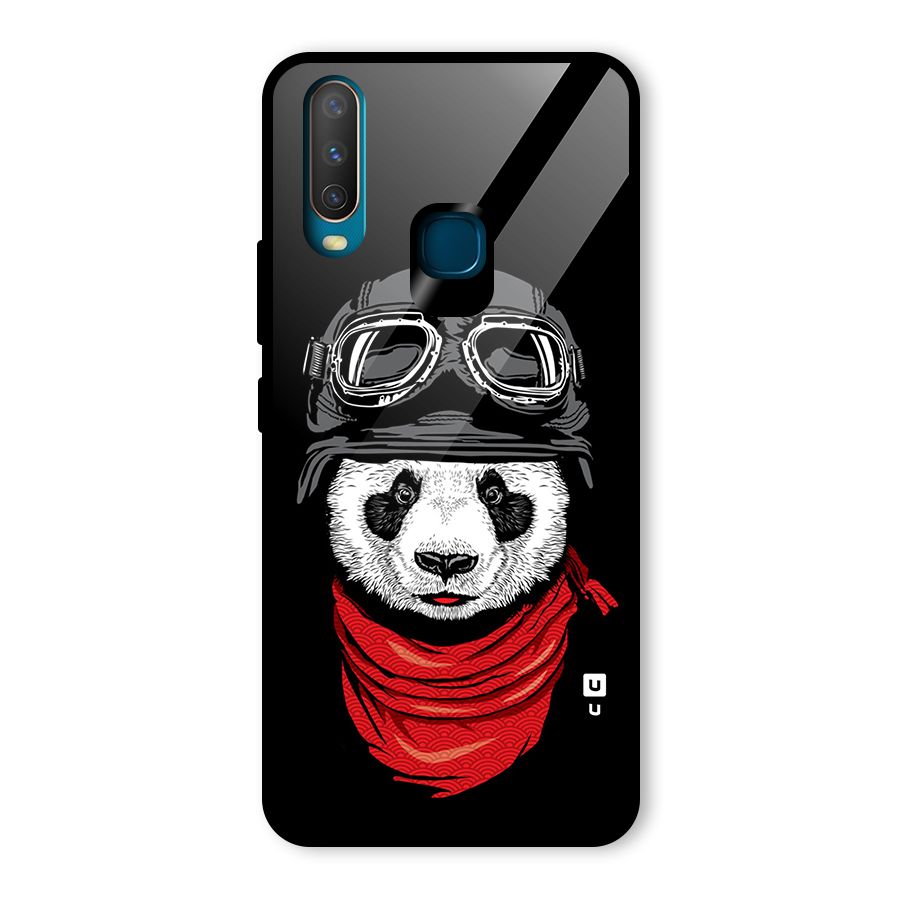 Cool Panda Soldier Art Glass Back Case for Vivo Y17