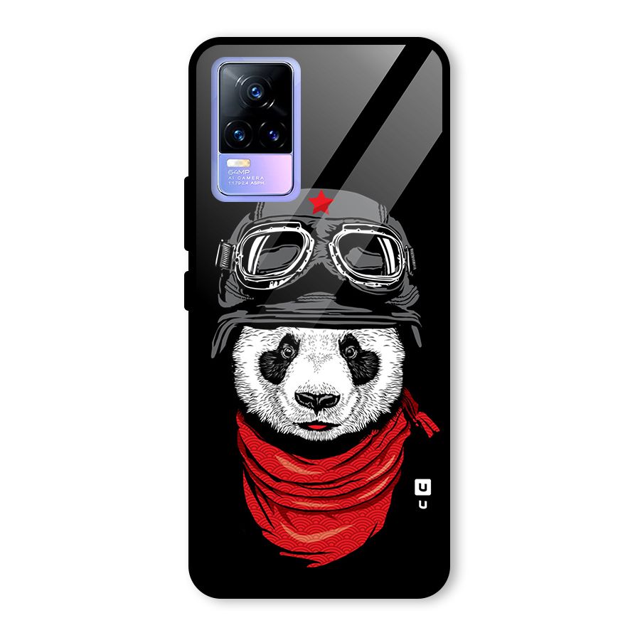 Cool Panda Soldier Art Glass Back Case for Vivo Y73