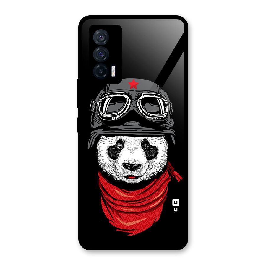 Cool Panda Soldier Art Glass Back Case for Vivo iQOO 7 5G