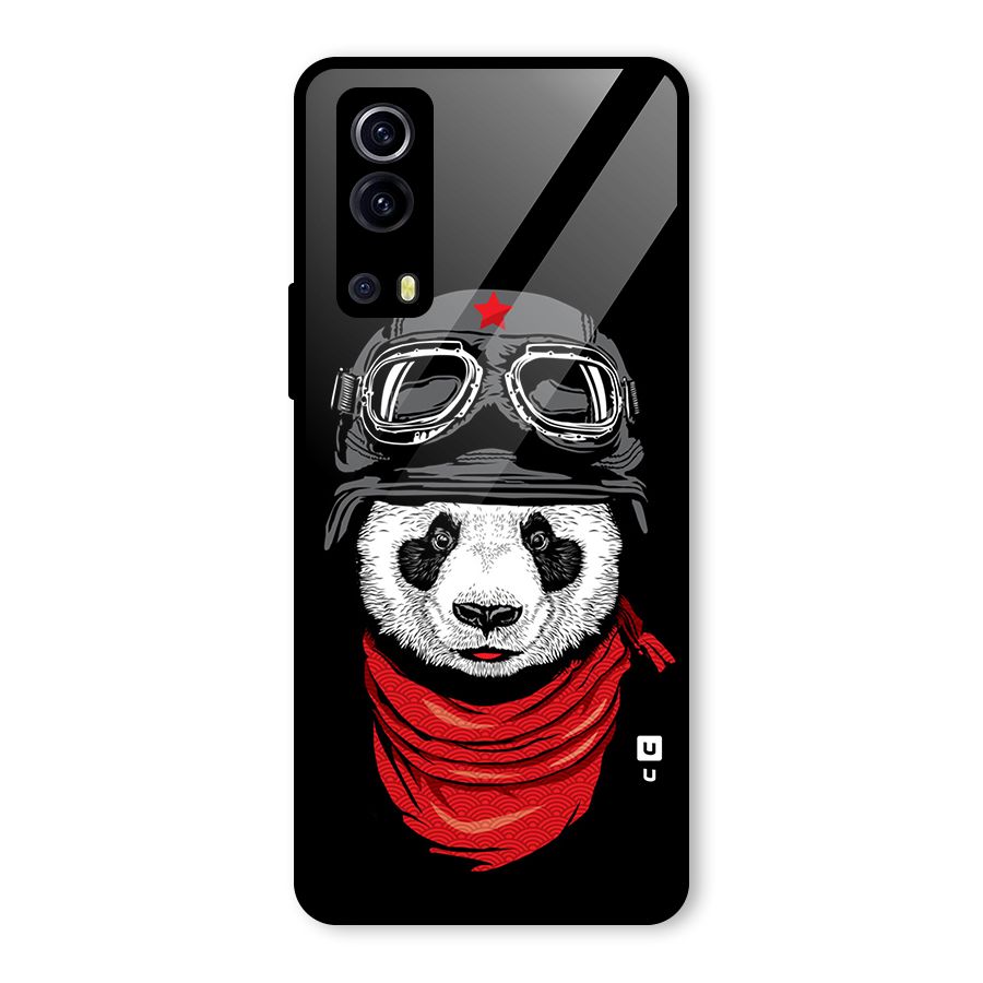 Cool Panda Soldier Art Glass Back Case for Vivo iQOO Z3