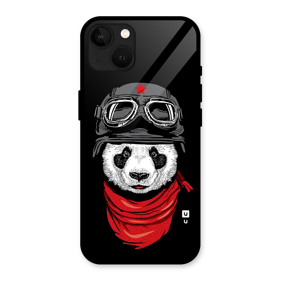 Cool Panda Soldier Art Glass Back Case for iPhone 13