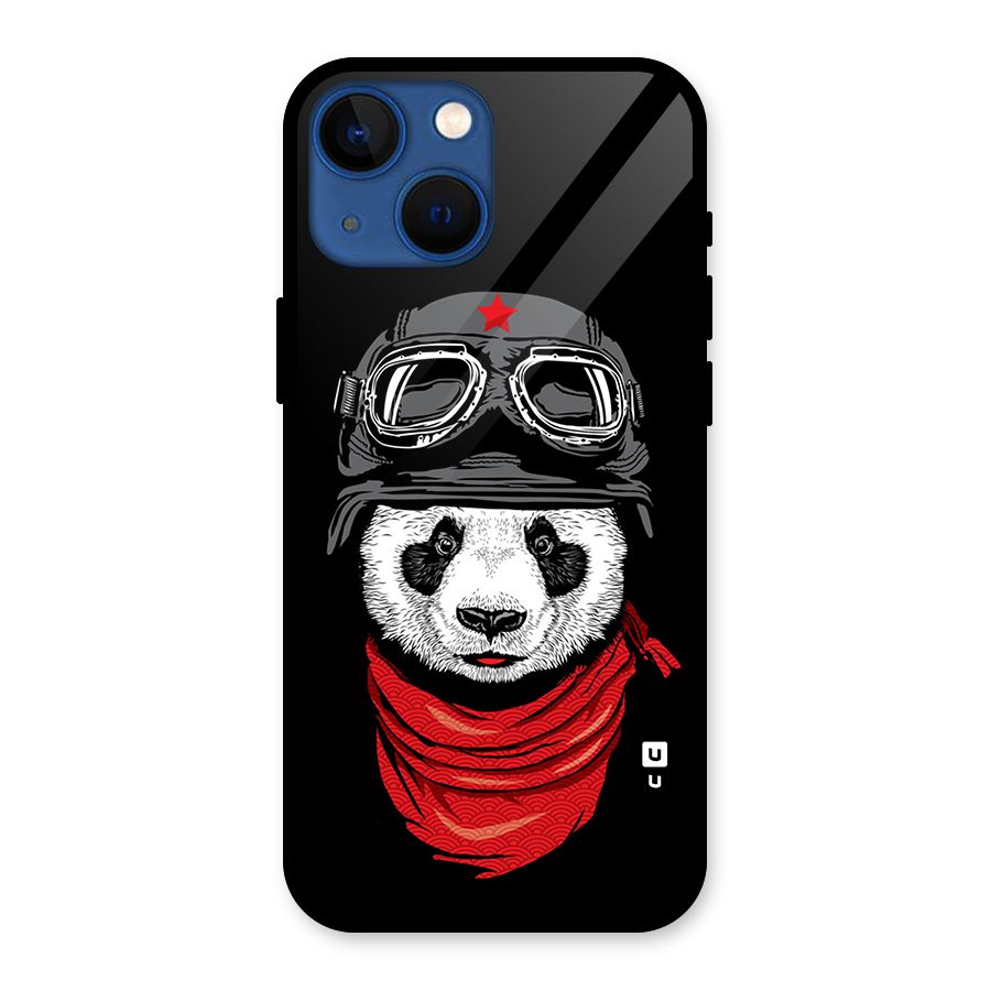 Cool Panda Soldier Art Glass Back Case for iPhone 13 Mini