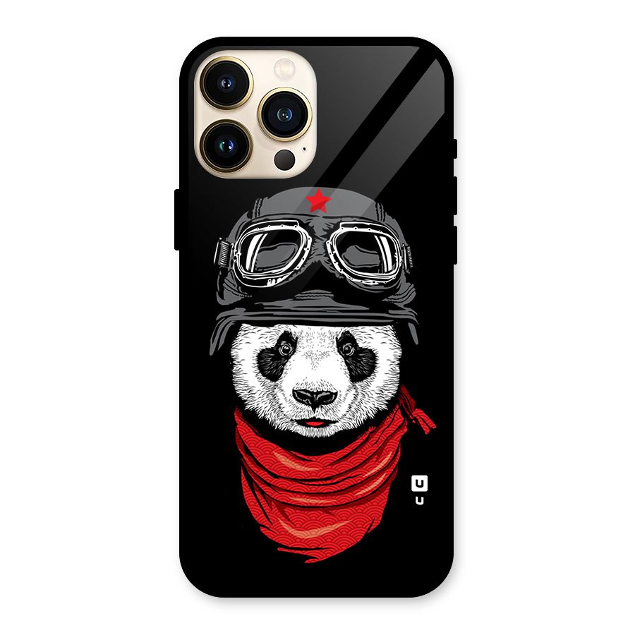 Cool Panda Soldier Art Glass Back Case for iPhone 13 Pro Max