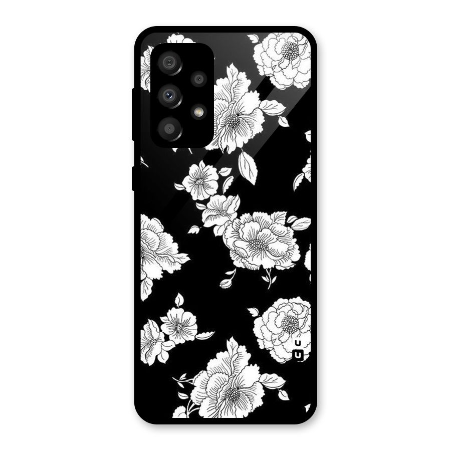 Cool Pattern Flowers Glass Back Case for Galaxy A32