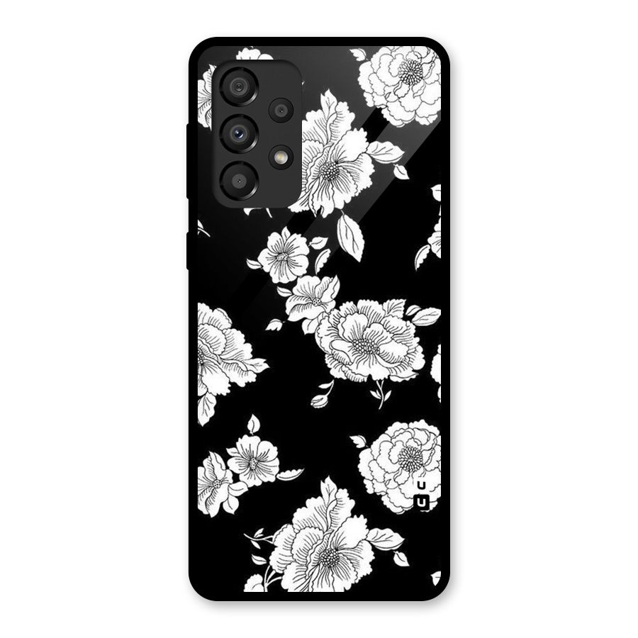 Cool Pattern Flowers Glass Back Case for Galaxy A33 5G