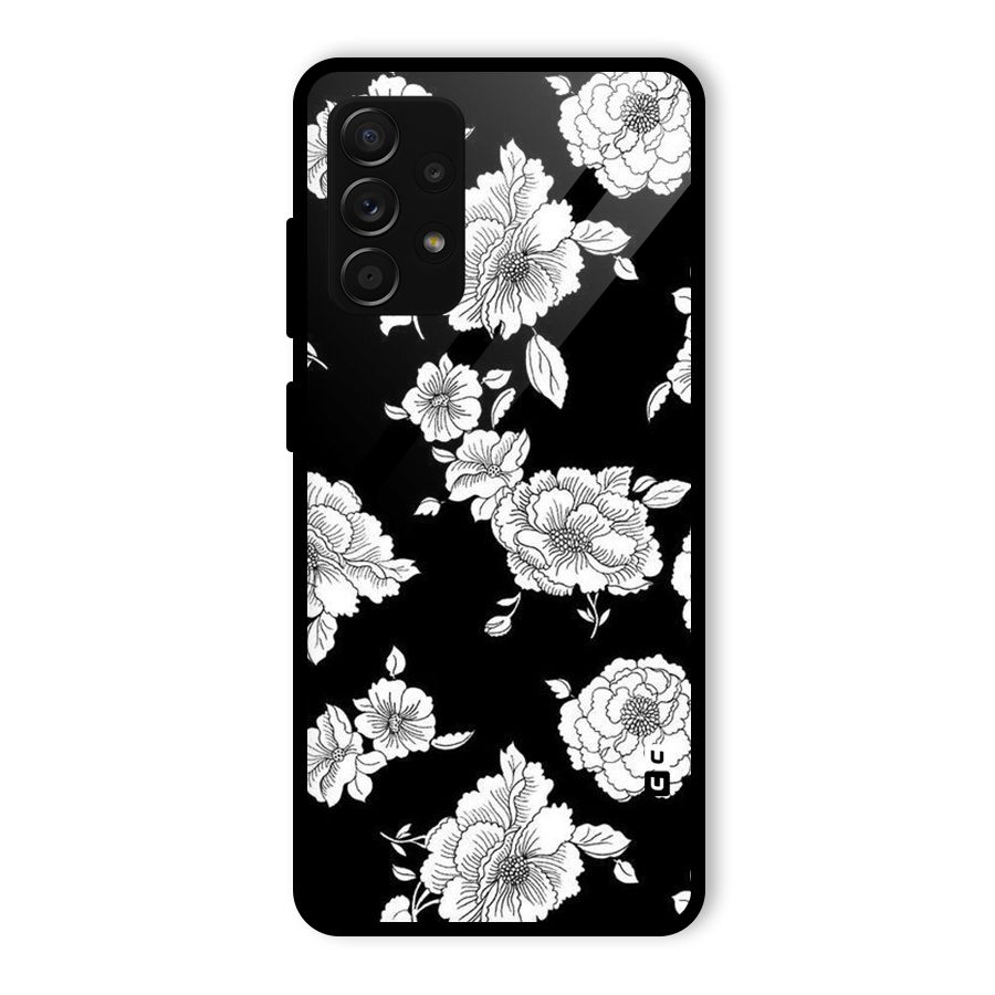 Cool Pattern Flowers Glass Back Case for Galaxy A53 5G