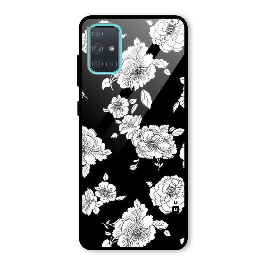 Cool Pattern Flowers Glass Back Case for Galaxy A71