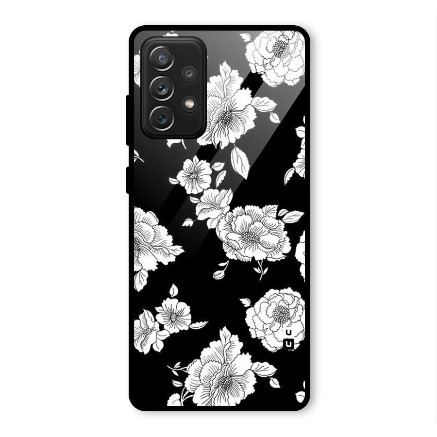 Cool Pattern Flowers Glass Back Case for Galaxy A72