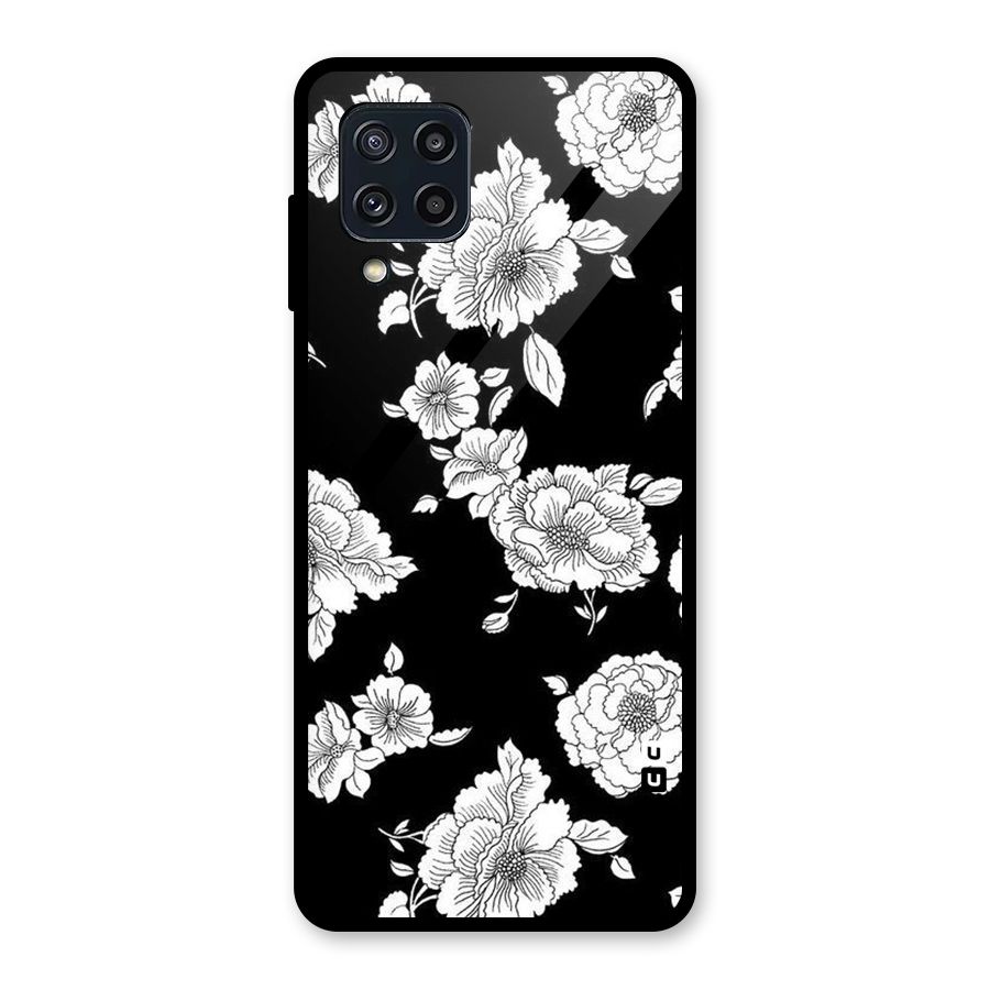 Cool Pattern Flowers Glass Back Case for Galaxy M32