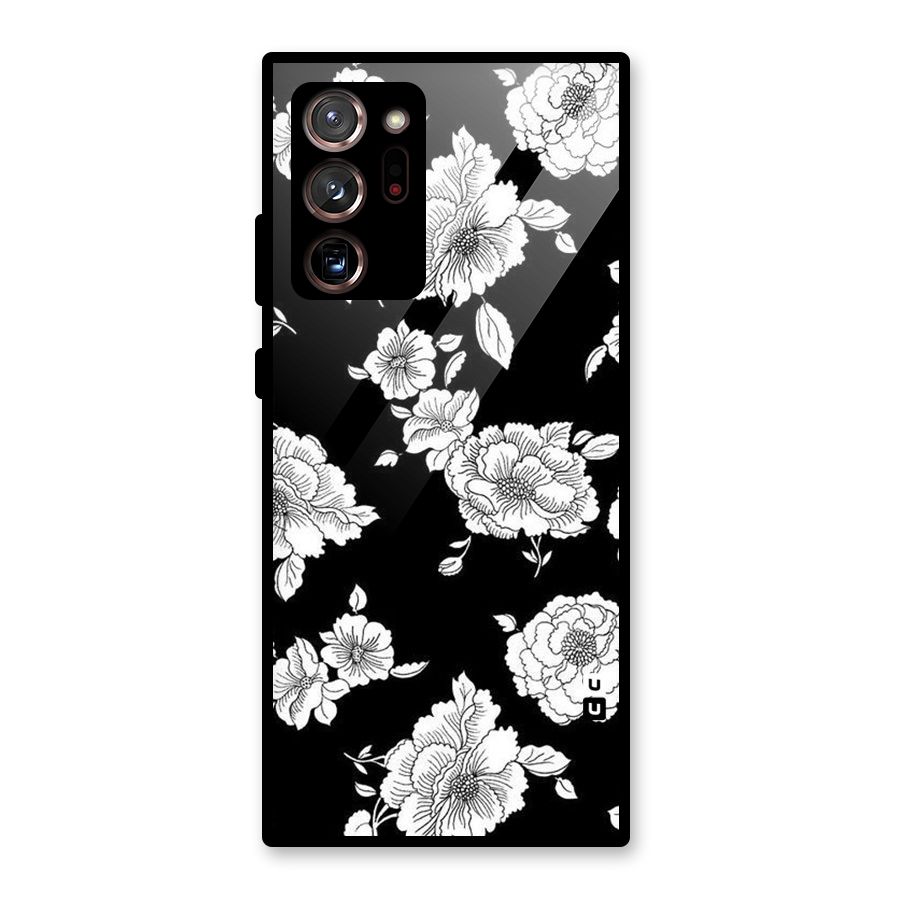 Cool Pattern Flowers Glass Back Case for Galaxy Note 20 Ultra