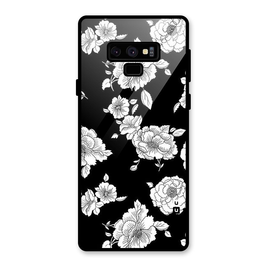 Cool Pattern Flowers Glass Back Case for Galaxy Note 9