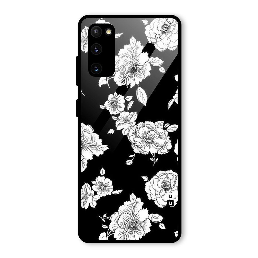 Cool Pattern Flowers Glass Back Case for Galaxy S20 FE 5G