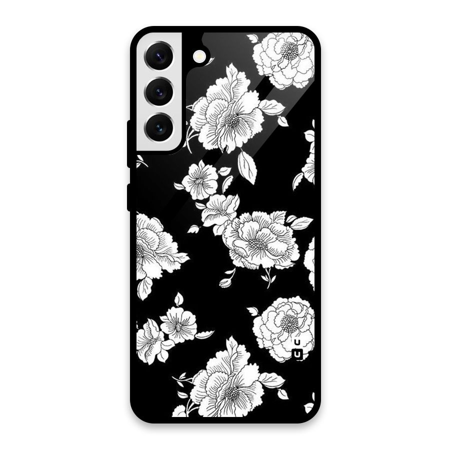 Cool Pattern Flowers Glass Back Case for Galaxy S22 Plus 5G