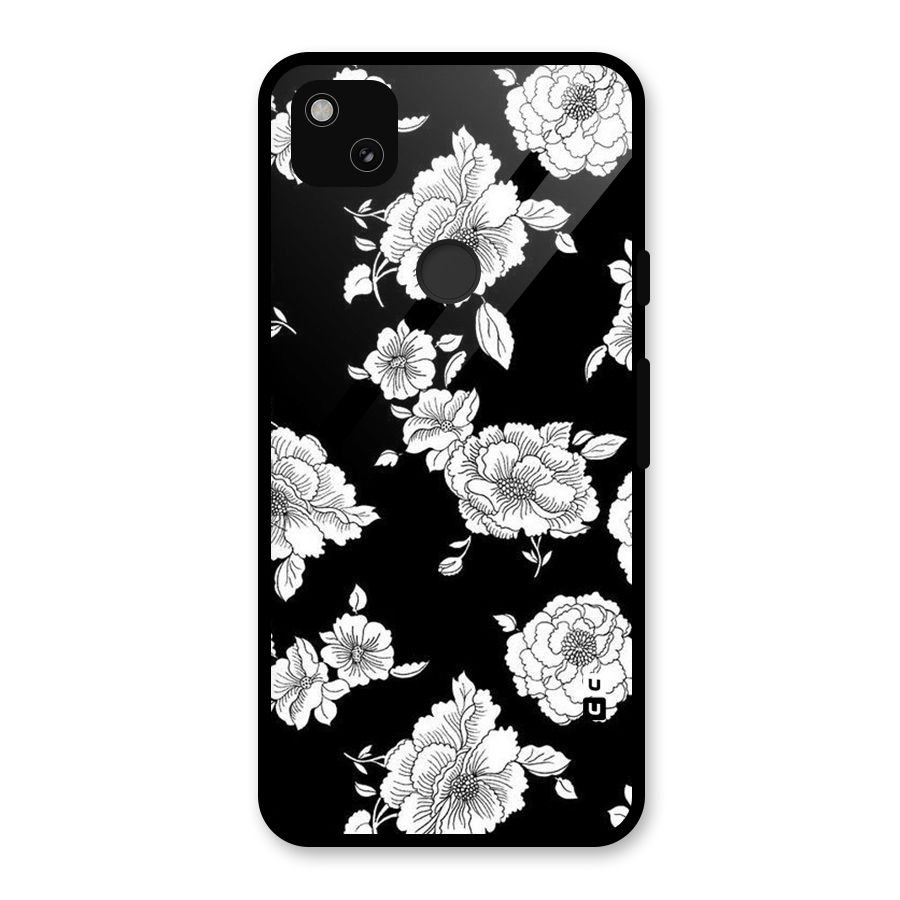 Cool Pattern Flowers Glass Back Case for Google Pixel 4a