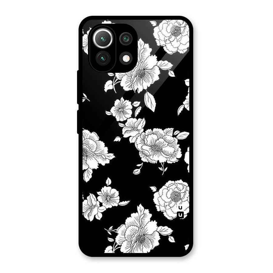 Cool Pattern Flowers Glass Back Case for Mi 11 Lite NE 5G