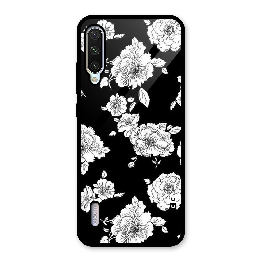 Cool Pattern Flowers Glass Back Case for Mi A3
