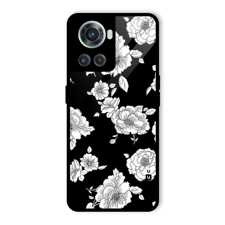Cool Pattern Flowers Glass Back Case for OnePlus 10R