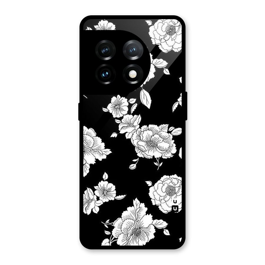 Cool Pattern Flowers Glass Back Case for OnePlus 11