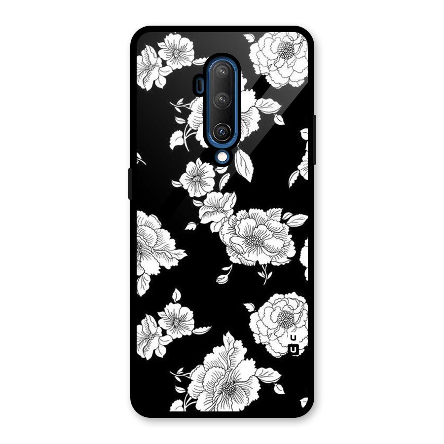 Cool Pattern Flowers Glass Back Case for OnePlus 7T Pro
