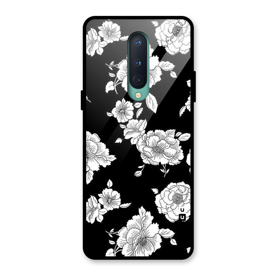 Cool Pattern Flowers Glass Back Case for OnePlus 8