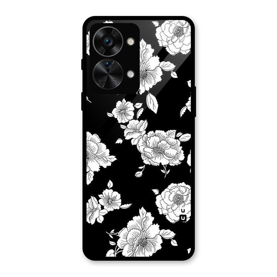 Cool Pattern Flowers Glass Back Case for OnePlus Nord 2T