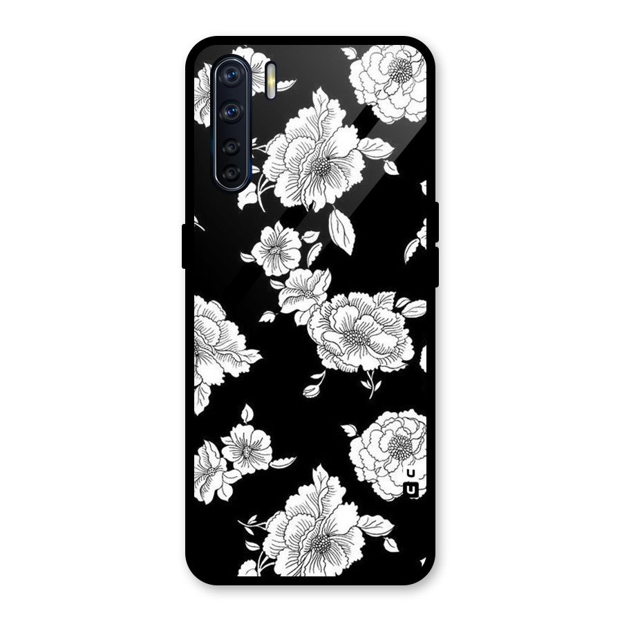 Cool Pattern Flowers Glass Back Case for Oppo F15