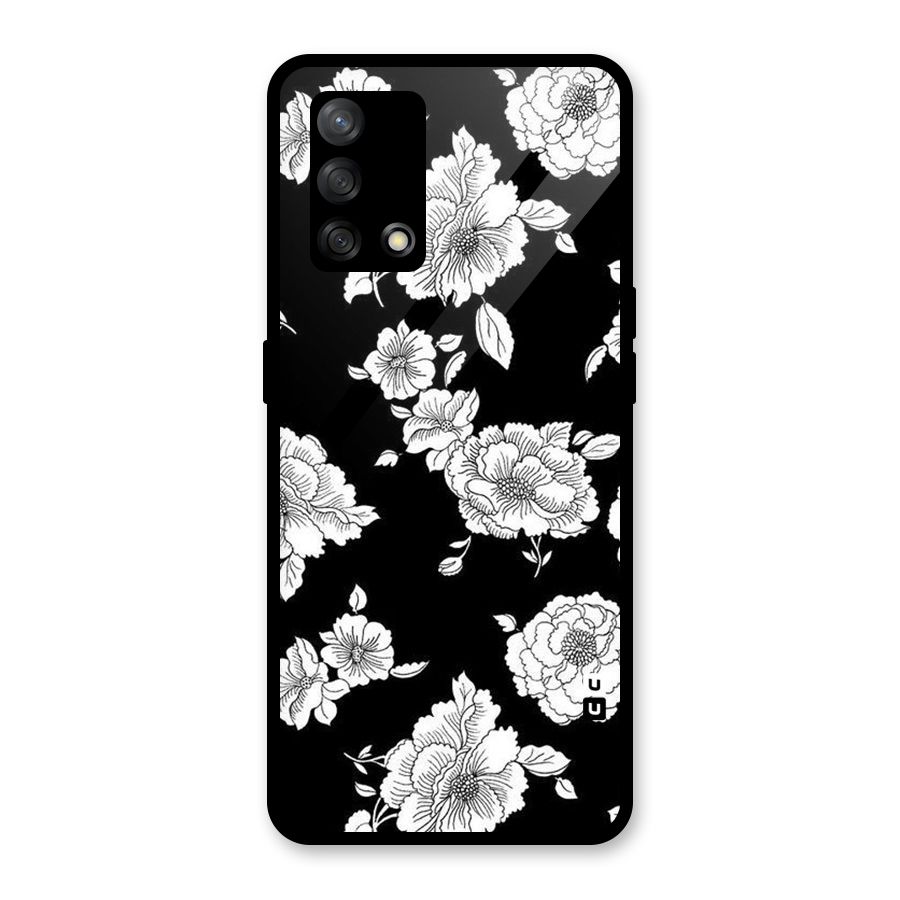 Cool Pattern Flowers Glass Back Case for Oppo F19