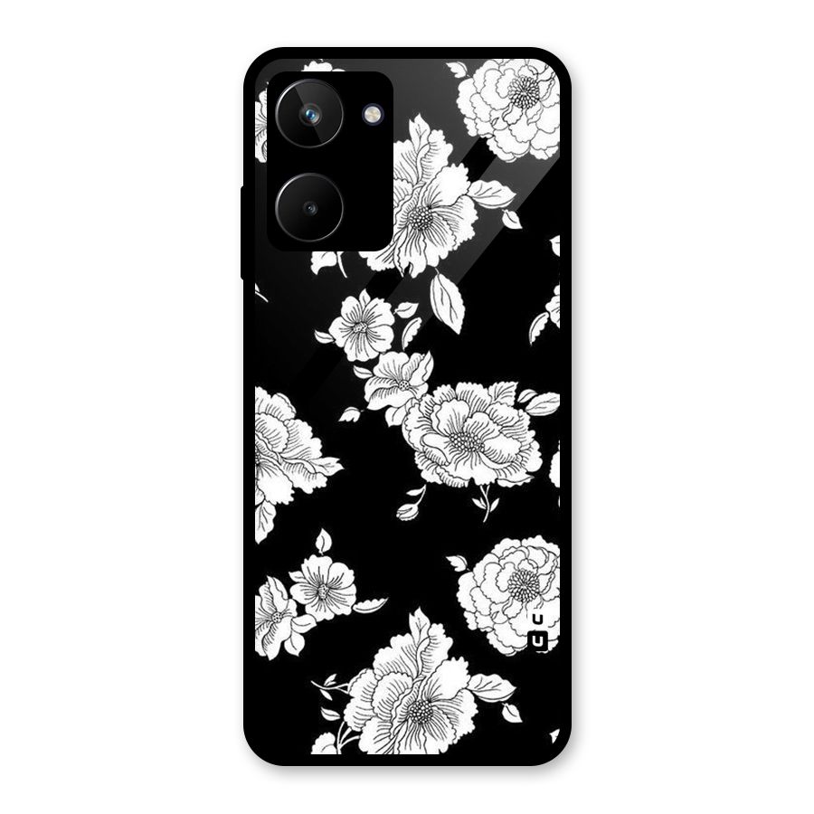 Cool Pattern Flowers Glass Back Case for Realme 10