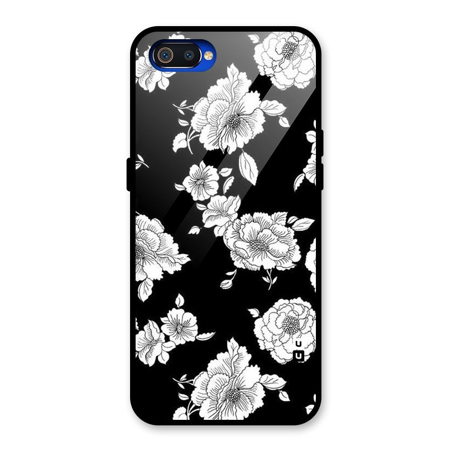 Cool Pattern Flowers Glass Back Case for Realme C2