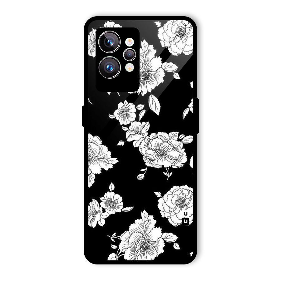 Cool Pattern Flowers Glass Back Case for Realme GT2 Pro