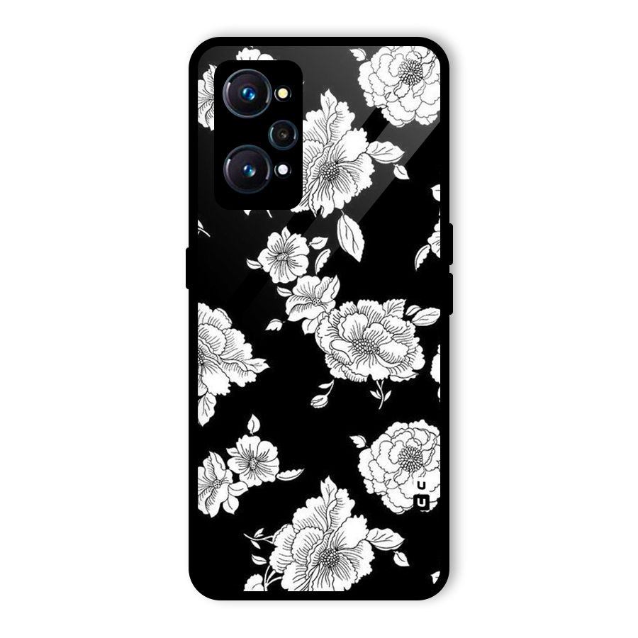 Cool Pattern Flowers Glass Back Case for Realme GT 2