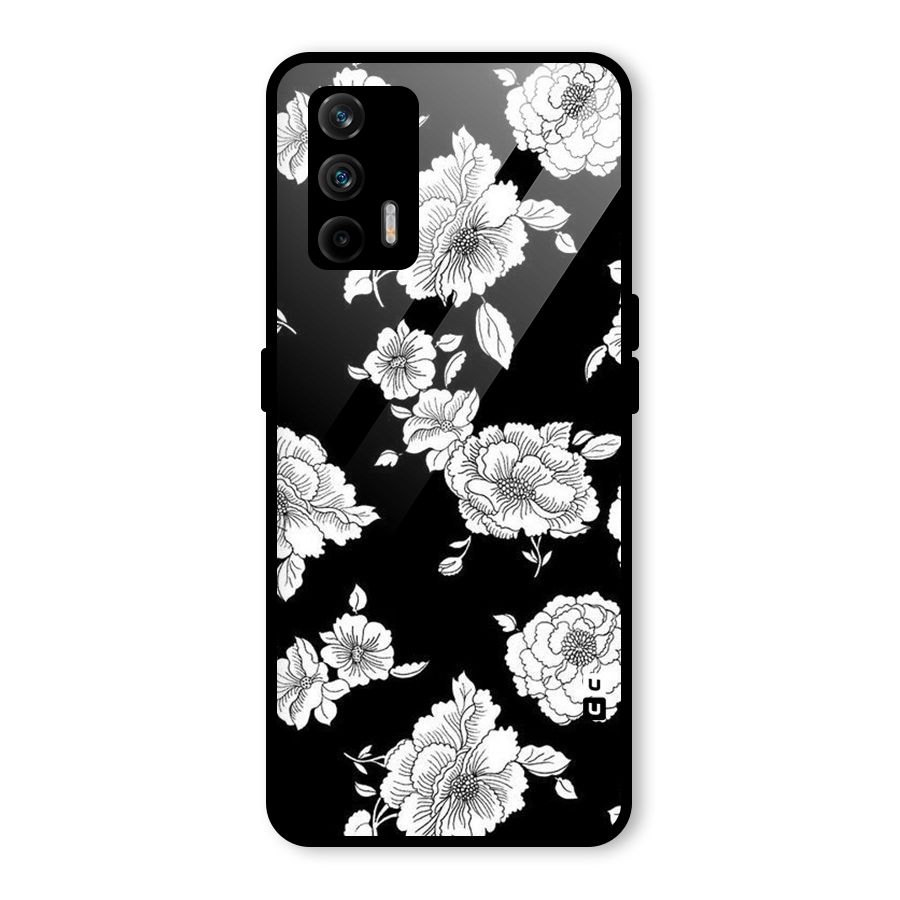 Cool Pattern Flowers Glass Back Case for Realme GT 5G
