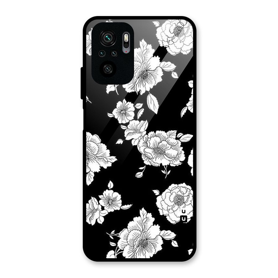 Cool Pattern Flowers Glass Back Case for Redmi Note 10S